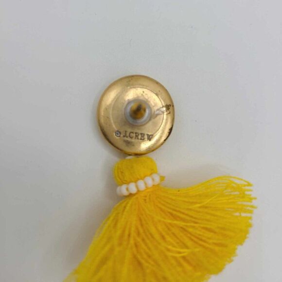 J Crew Mini Scope Tassle Bead Yellow Earrings - Picture 3 of 9
